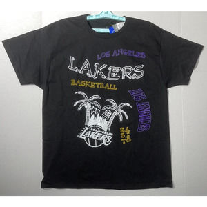 Rue21 NBA Black Lakers Doodle Graphic Tee Size Large